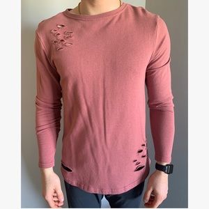 ALPHALETE athletics distress long sleeve. Mauve
